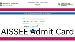 Sainik School Entrance Exam Admit Card