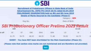 SBI Probationary Officer Prelims 2023 Result