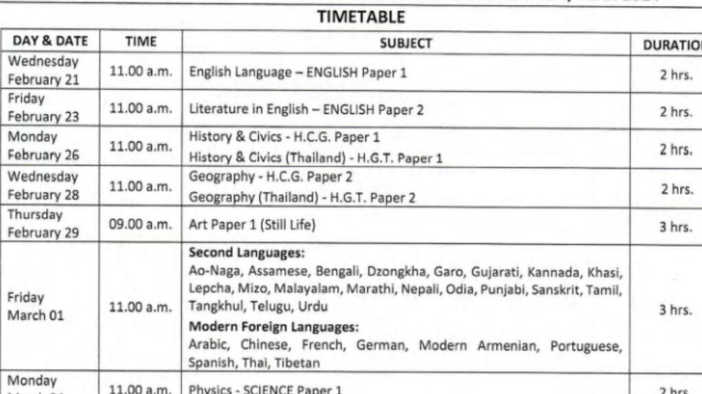 ICSE Date Sheet 2024 Check Class X ICSE Board Exam Schedule by cisce