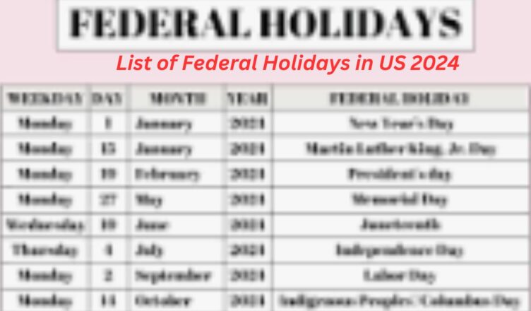 List of Federal Holidays in US 2024